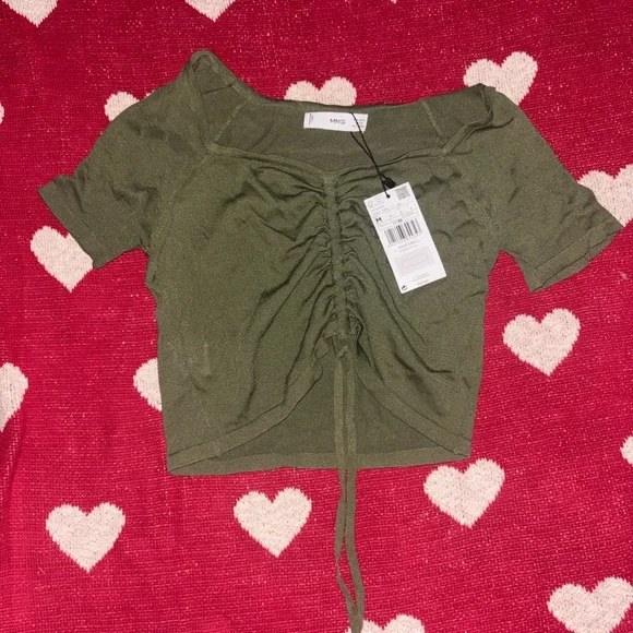 Mango Khaki Green Women's Crop Top - Picture 5 of 5